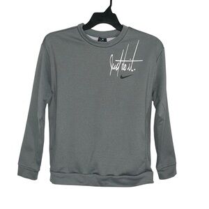 NIKE Sweatshirt Men's XSmall Just Do It Pullover With Pockets Gray